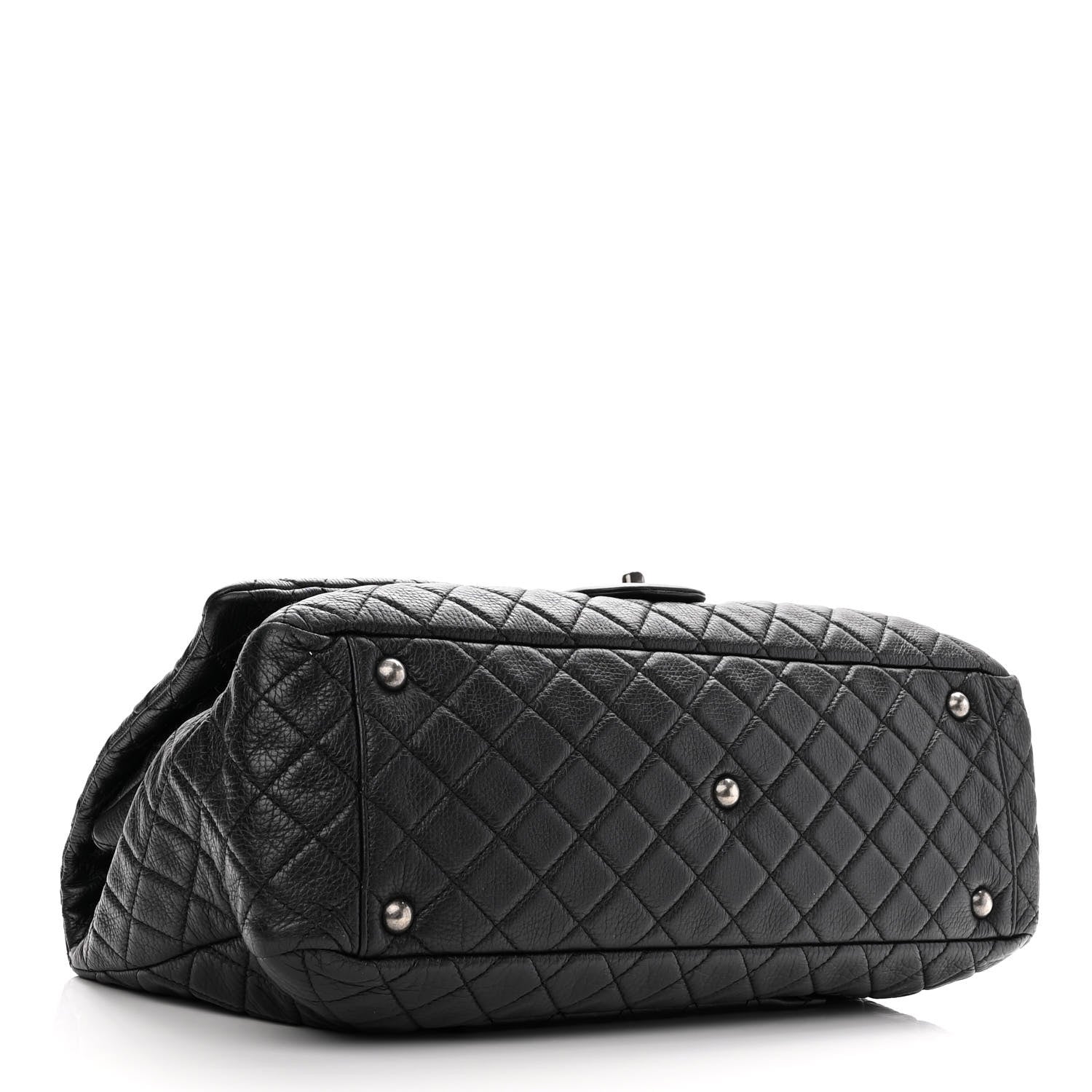 Chanel Calfskin Quilted XXL Travel Flap Bag Black 4 of 10
