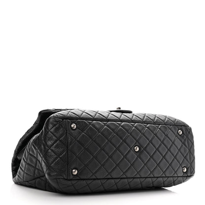 Chanel Calfskin Quilted XXL Travel Flap Bag Black 4 of 10