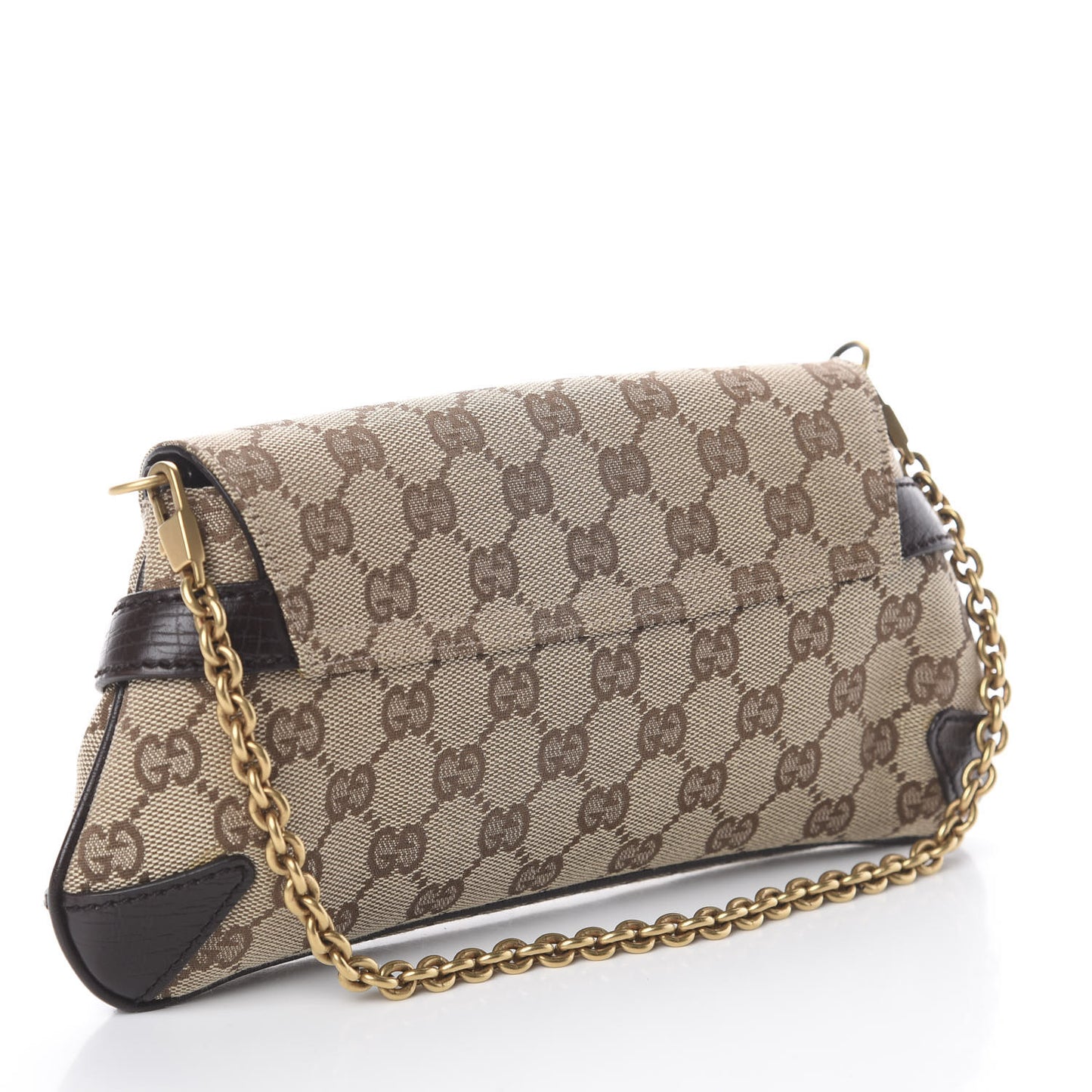 Monogram Horsebit Clutch Dark Brown