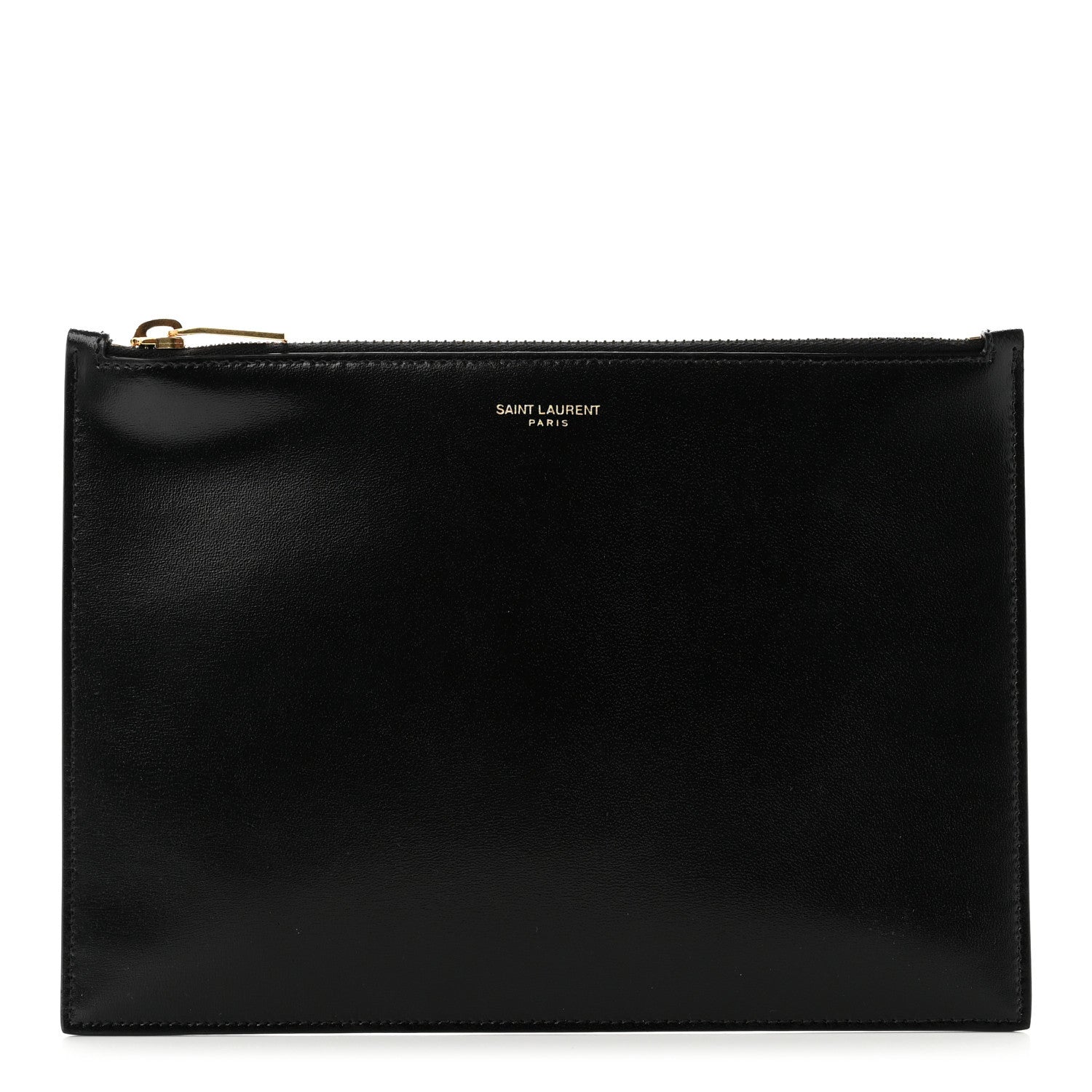 Saint Laurent Calfskin Medium Zip Clutch Black 1 of 7