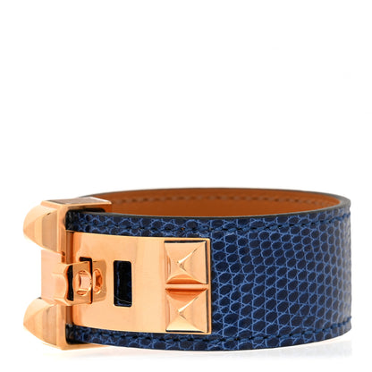 Hermes Lizard Collier de Chien CDC 24 Bracelet T2 Bleu Saphir 1 of 7
