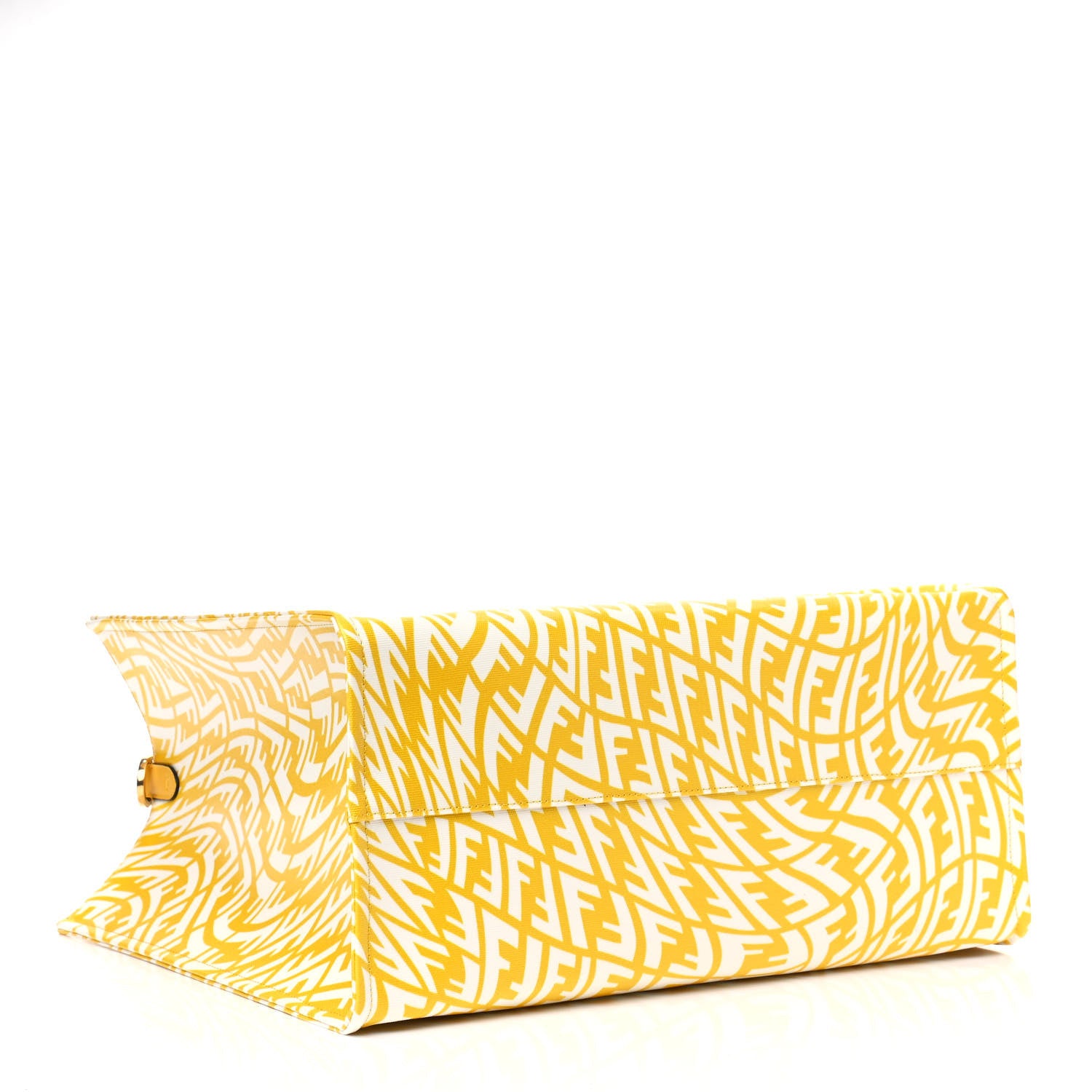 Fendi X SARAH COLEMAN Glazed Canvas Vitello King FF Vertigo Shopping Tote Bag Mimosa White 3 of 4