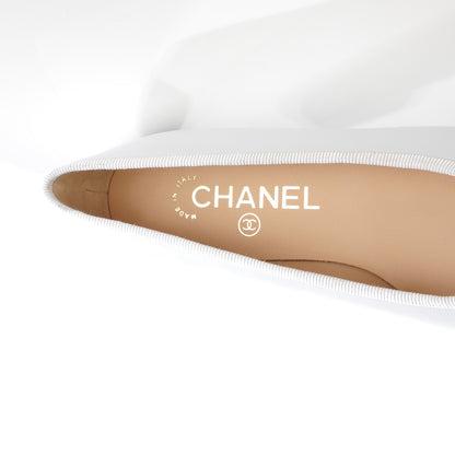 Chanel Lambskin CC Cap Toe Ballerina Flats 35 White Black 5 of 9