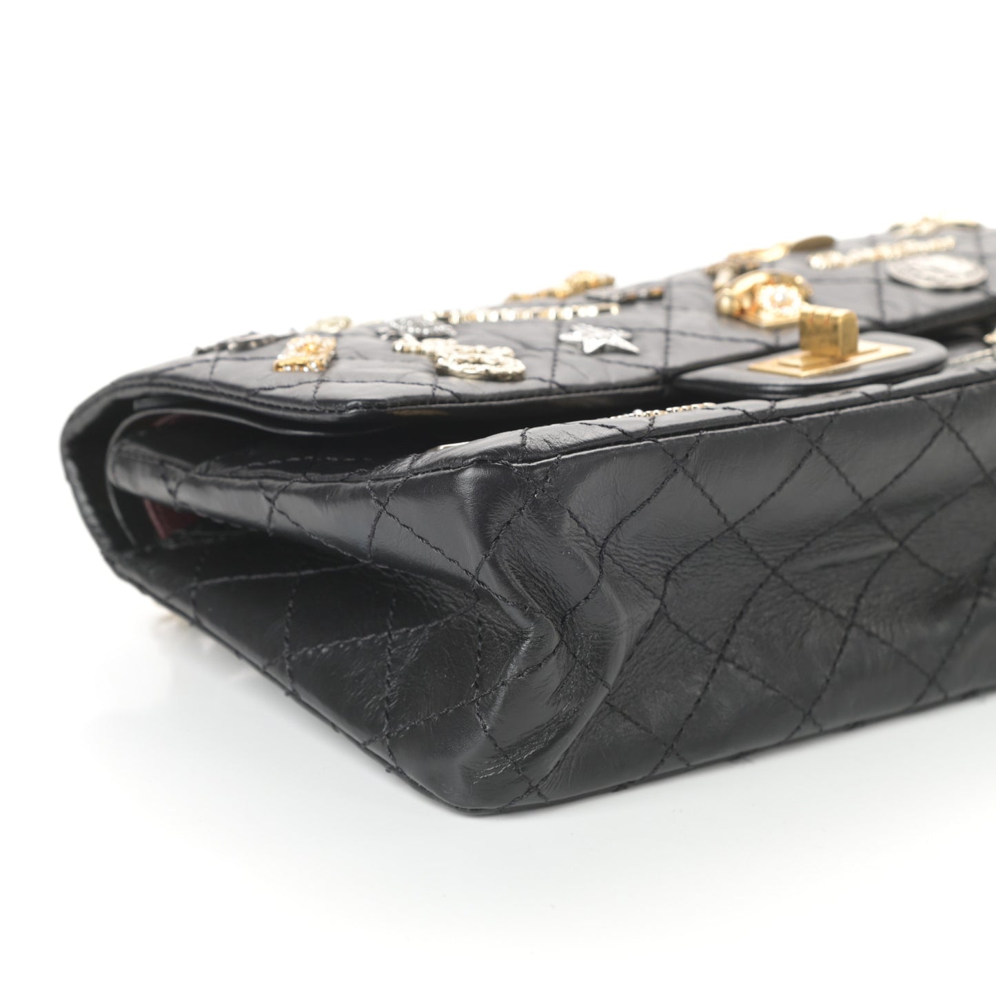 Aged Calfskin Lucky Charms 2.55 Reissue 225 Flap Black