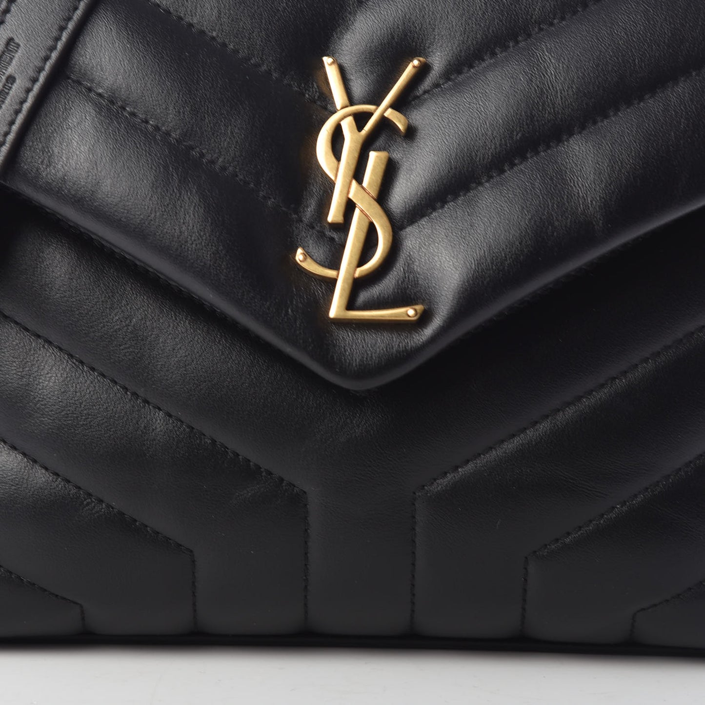 Calfskin Y Quilted Monogram Small Loulou Chain Satchel Black