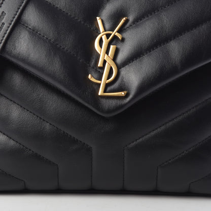 Saint Laurent Calfskin Y Quilted Monogram Small Loulou Chain Satchel Black 7 of 9