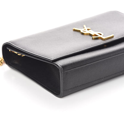 Saint Laurent Grain De Poudre Medium Classic Monogram Kate Satchel Black 8 of 9