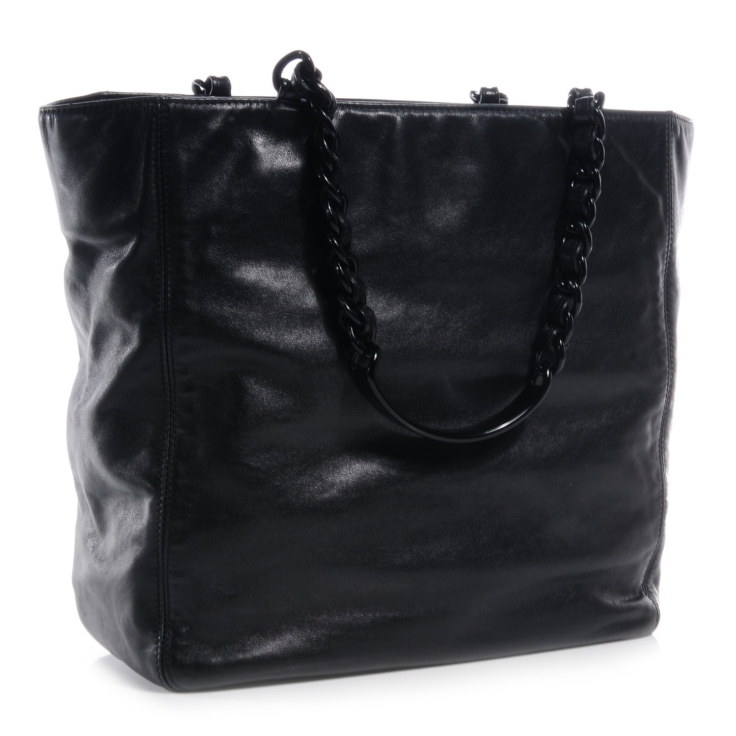 Lambskin Chain CC Small Tote Black