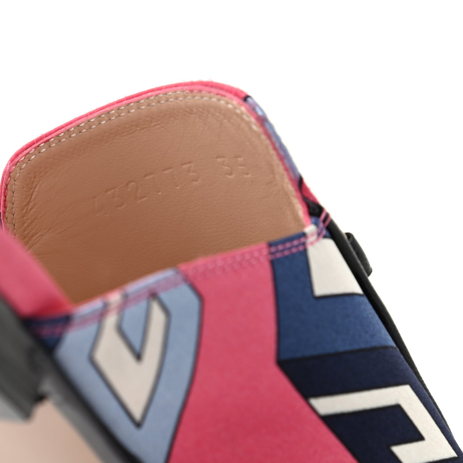 Gucci Satin GG Wallpaper Womens Princetown Slippers 35 Pink Flamboyant Blue Black 10 of 11