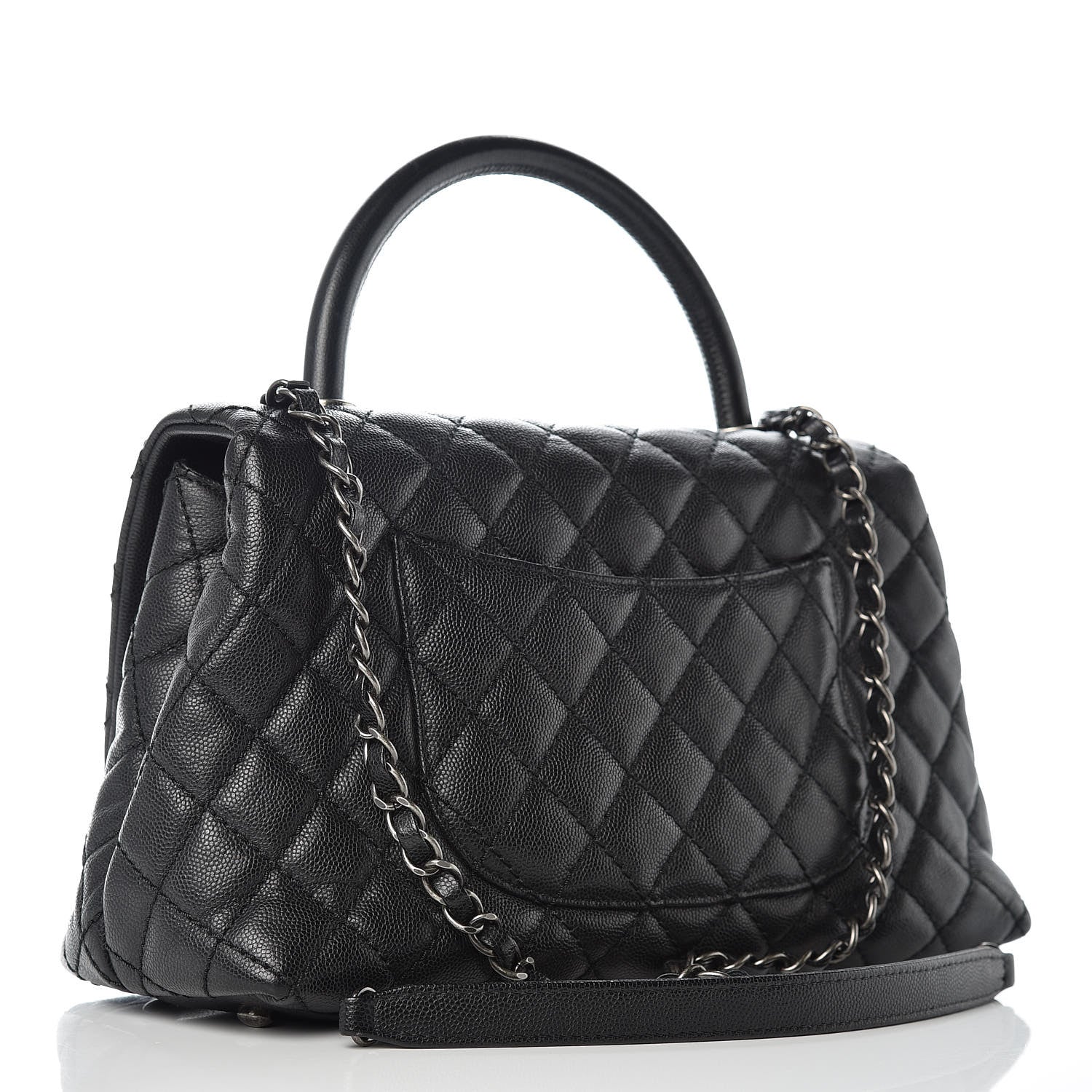 Chanel Caviar Quilted Small Coco Handle Flap Black 3 of 12