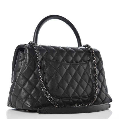 Chanel Caviar Quilted Small Coco Handle Flap Black 3 of 12