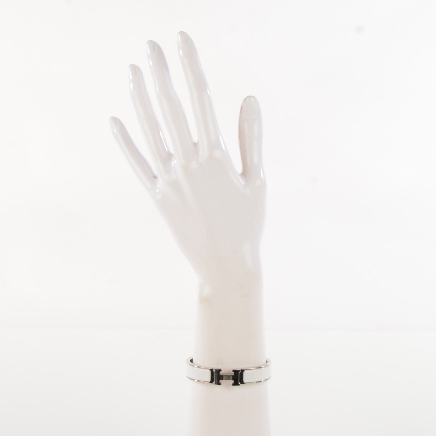 Hermes Enamel Narrow Clic Clac H Bracelet PM White 2 of 5