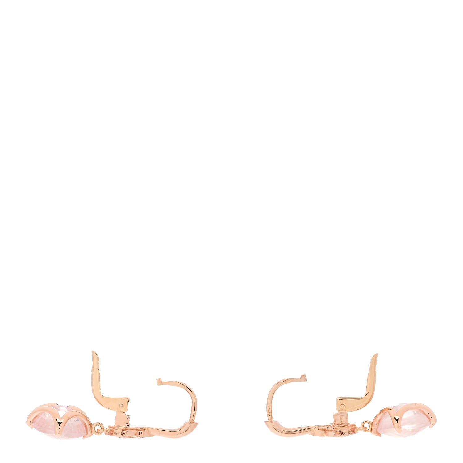 Cartier 18K Pink Gold Diamond Rose Quartz Inde Mysterieuse Earrings 3 of 7