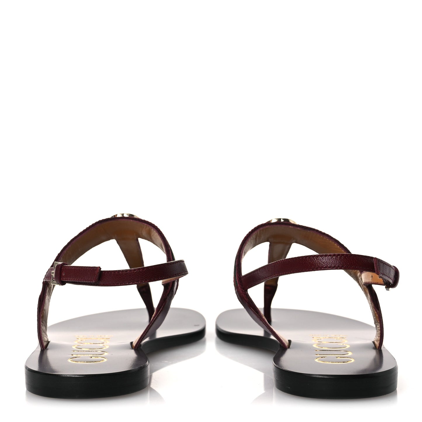 New Canvas GG Malaga Kid Web Interlocking G Womens Thong Sandals 37 Rosso Ancora