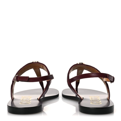 Gucci New Canvas GG Malaga Kid Web Interlocking G Womens Thong Sandals 37 Rosso Ancora 6 of 11