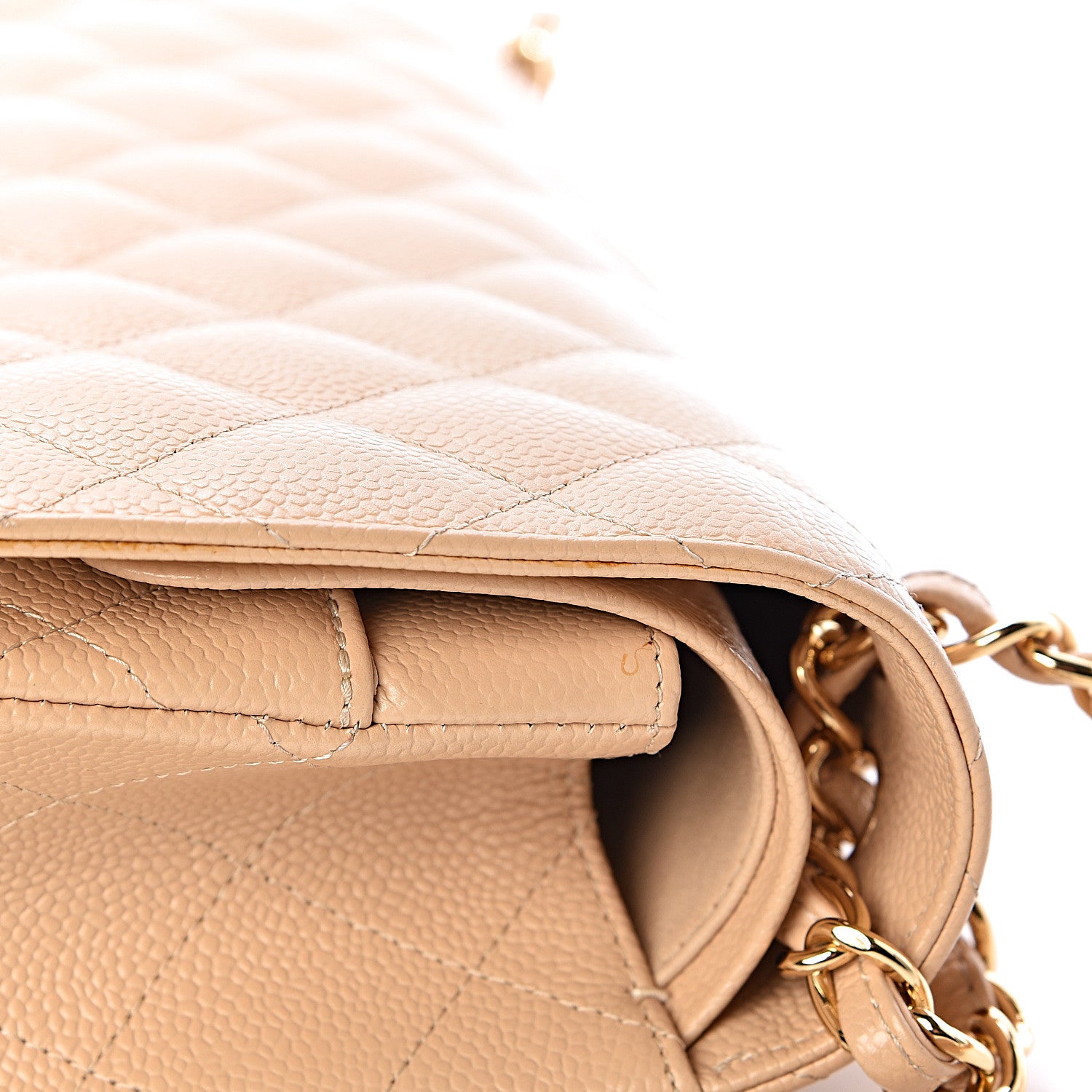 Chanel Caviar Quilted Jumbo Double Flap Beige Clair 12 of 13