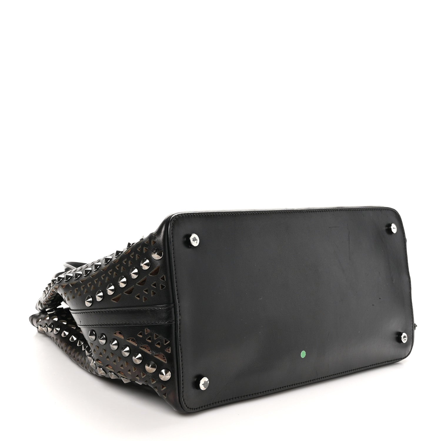 Alaia Calfskin Laser Cut Studded Mina 32 Tote Tote Black 5 of 12