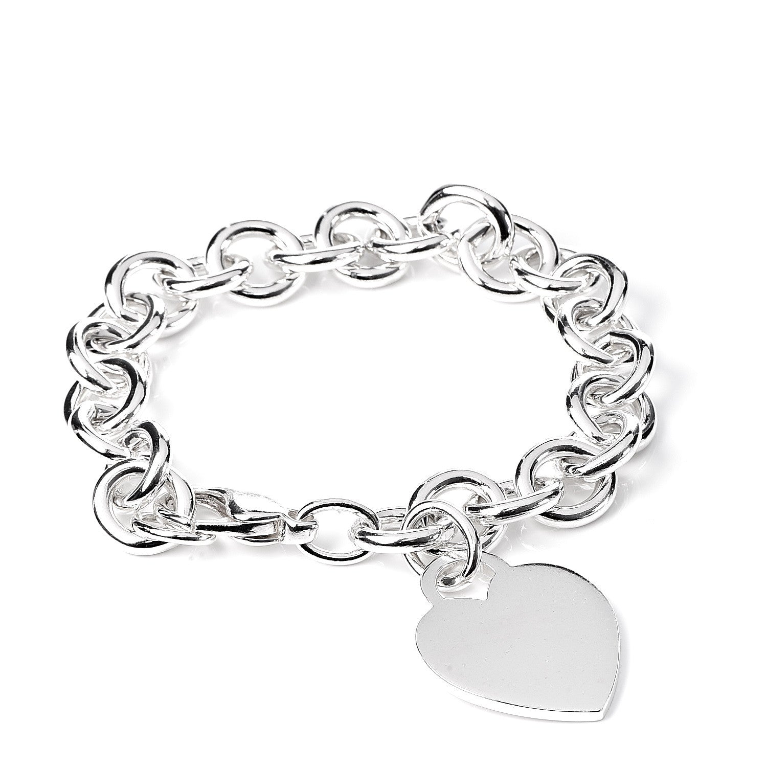 Tiffany Sterling Silver Heart Tag Charm Bracelet 1 of 4