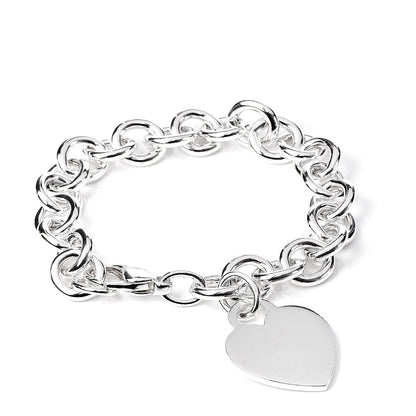 Tiffany Sterling Silver Heart Tag Charm Bracelet 1 of 4