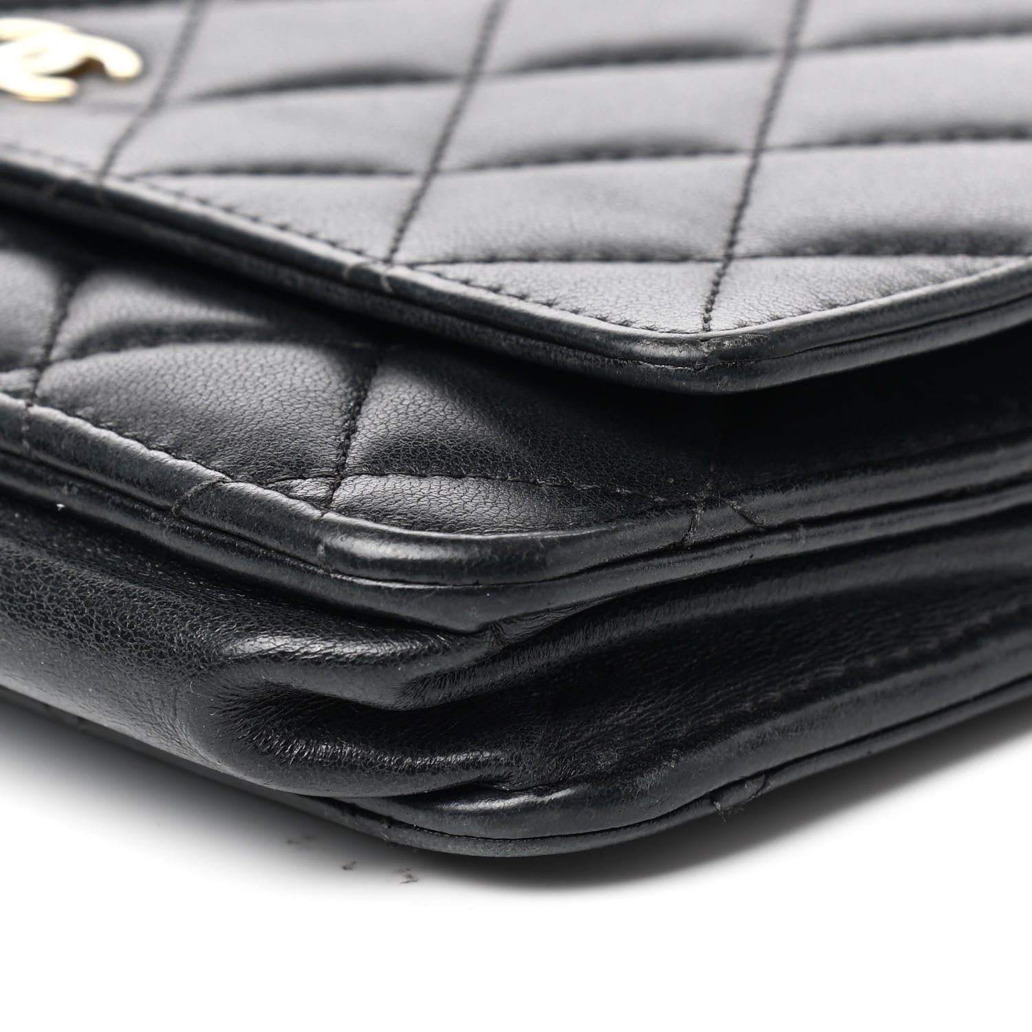 Chanel Lambskin Quilted Wallet On Chain WOC Black 6 of 15