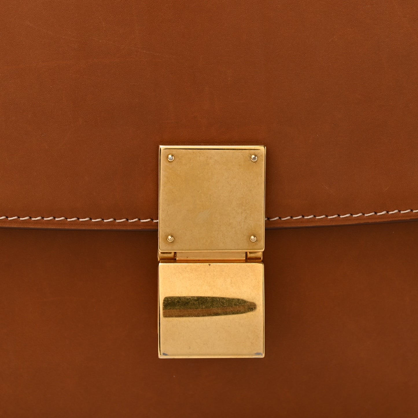 Natural Calfskin Medium Classic Box Flap Bag Tan