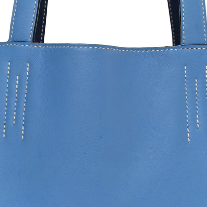 Hermes Veau Sikkim Double Sens 28 Reversible Tote Bleu Sapphire Bleu Paradis 10 of 14