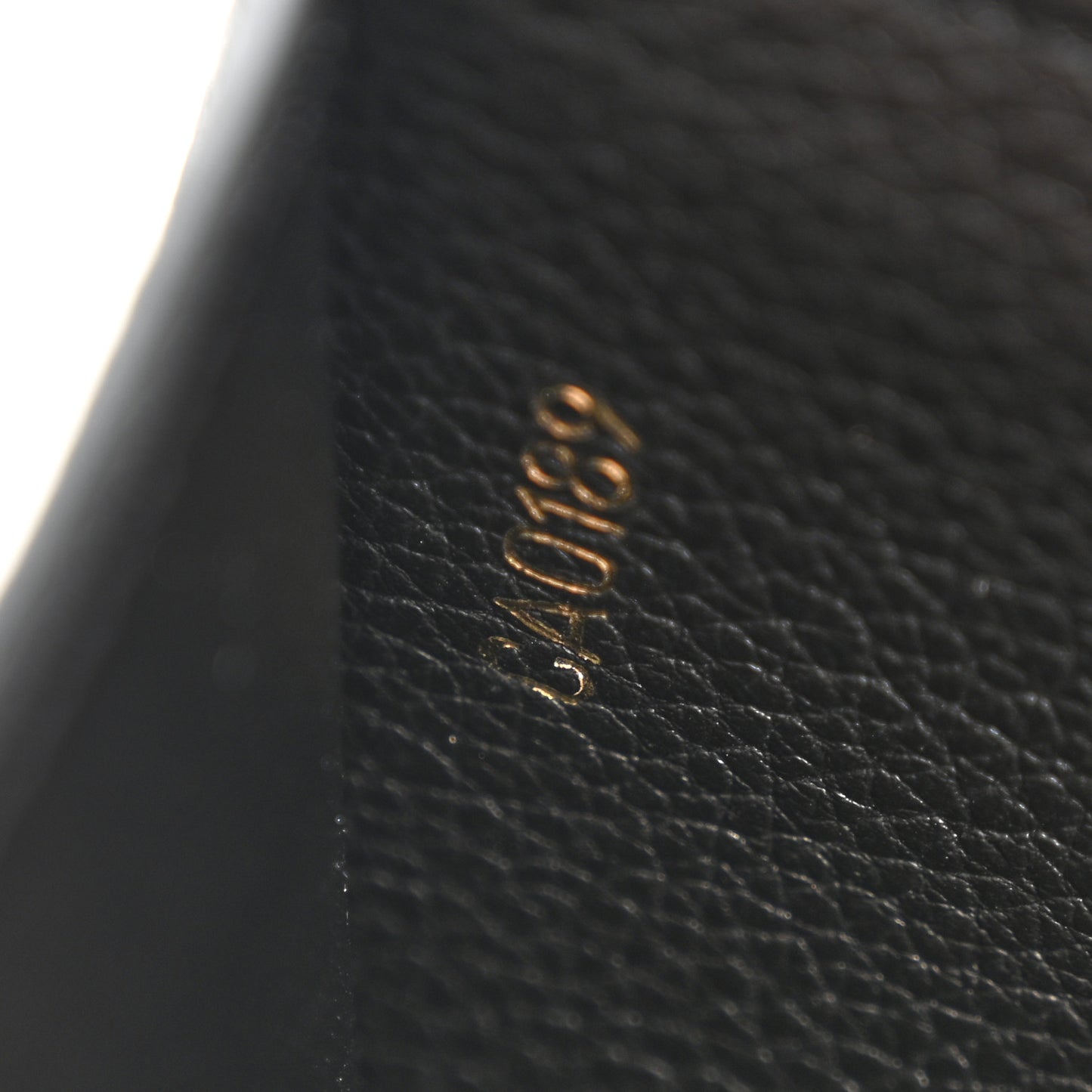 Grained Calfskin Monogram Double V Compact Wallet Black