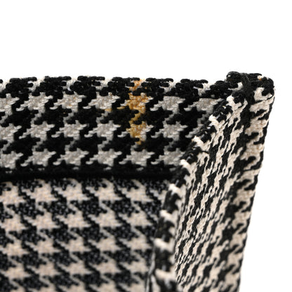 Christian Dior Canvas Houndstooth Embroidered Large Book Tote Black White 11 of 12