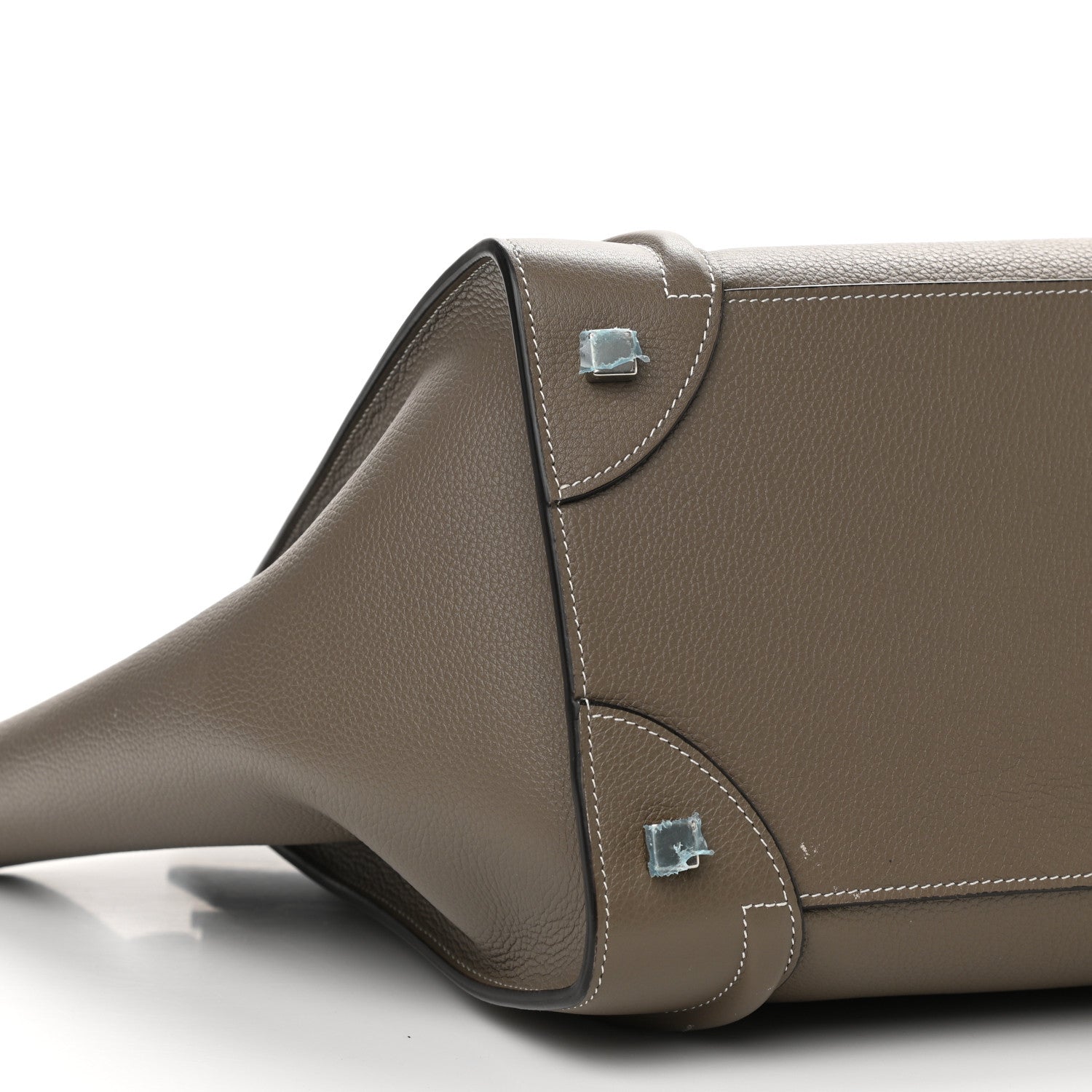 Celine Drummed Calfskin Mini Luggage Bag Souris 9 of 11