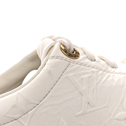 Louis Vuitton Lambskin Embossed Monogram Time Out Sneakers 35  White 13 of 13