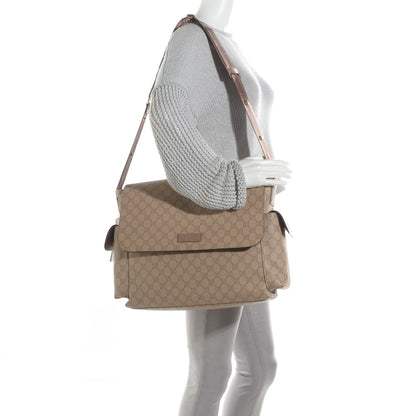 Gucci GG Supreme Monogram Messenger Diaper Bag Beige 2 of 8