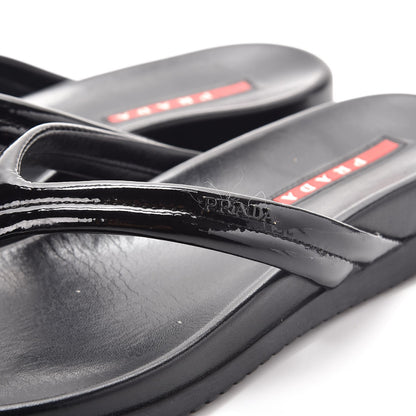 Prada Vernice Soft Thong Sandals 36 Black 12 of 15