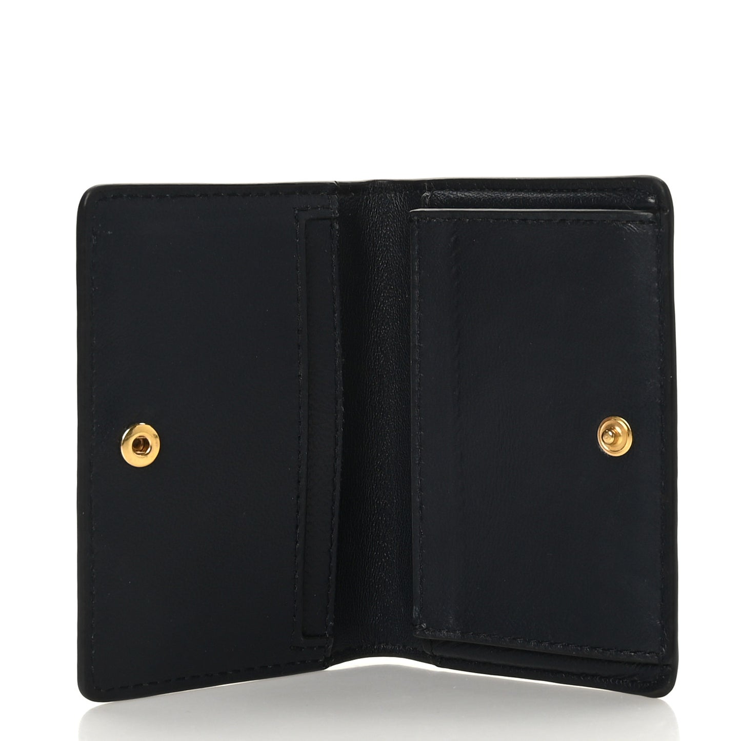 Glossy Goatskin French Purse Wallet Brown