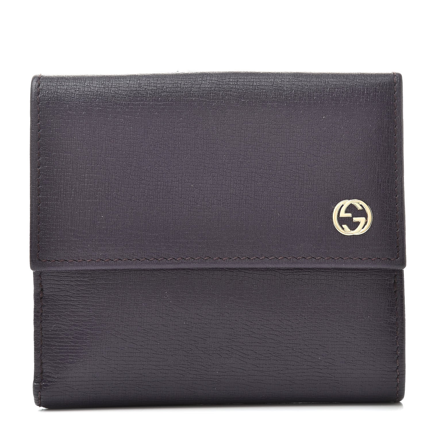 Gucci Calfskin Interlocking G French Flap Wallet Purple 1 of 9