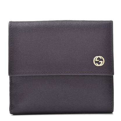 Gucci Calfskin Interlocking G French Flap Wallet Purple 1 of 9