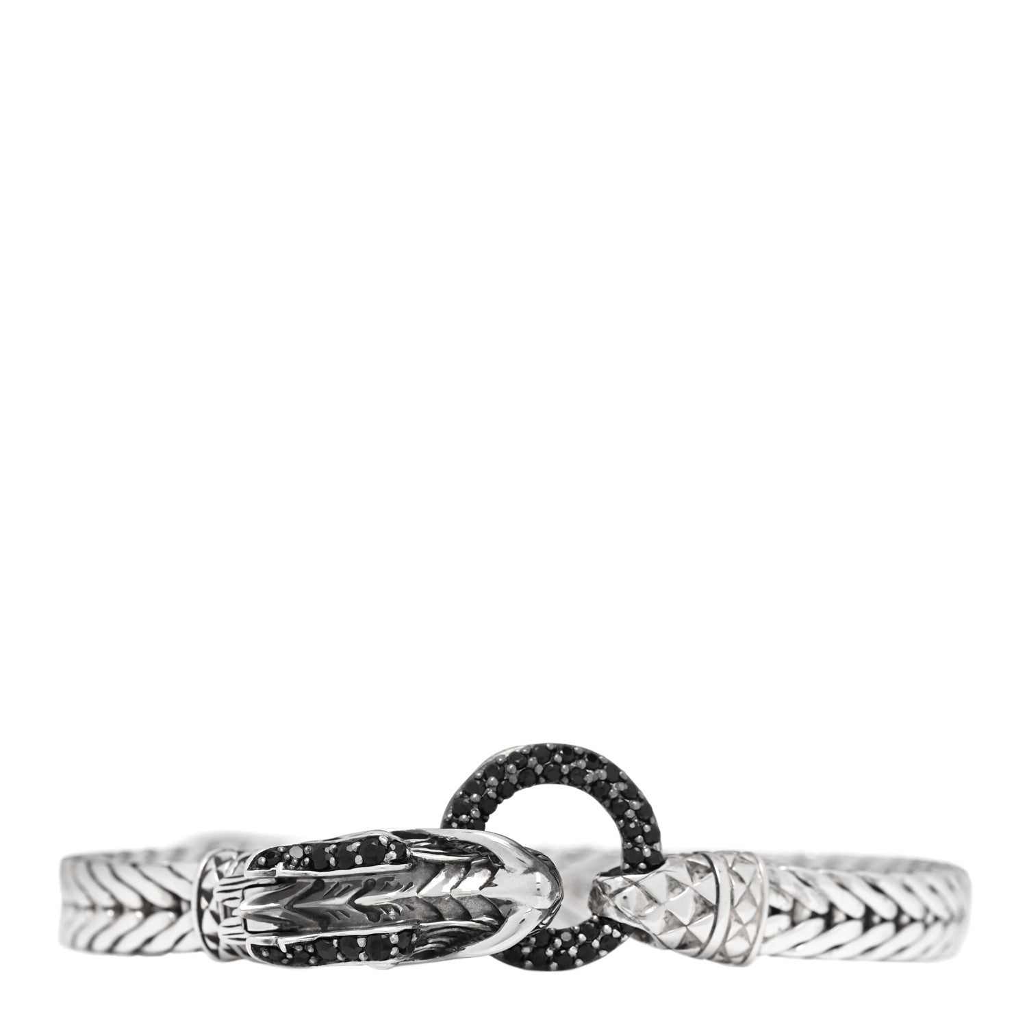 John Hardy Sterling Silver Black Sapphire Legends Naga Station Bracelet 1 of 5