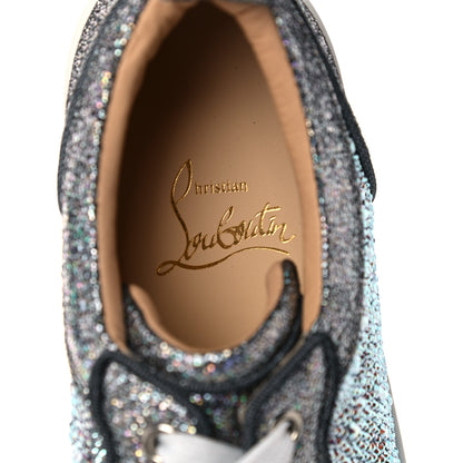 Christian Louboutin Metallic Strass Louis Junior Flat Sneakers 35 Silver AB 6 of 11