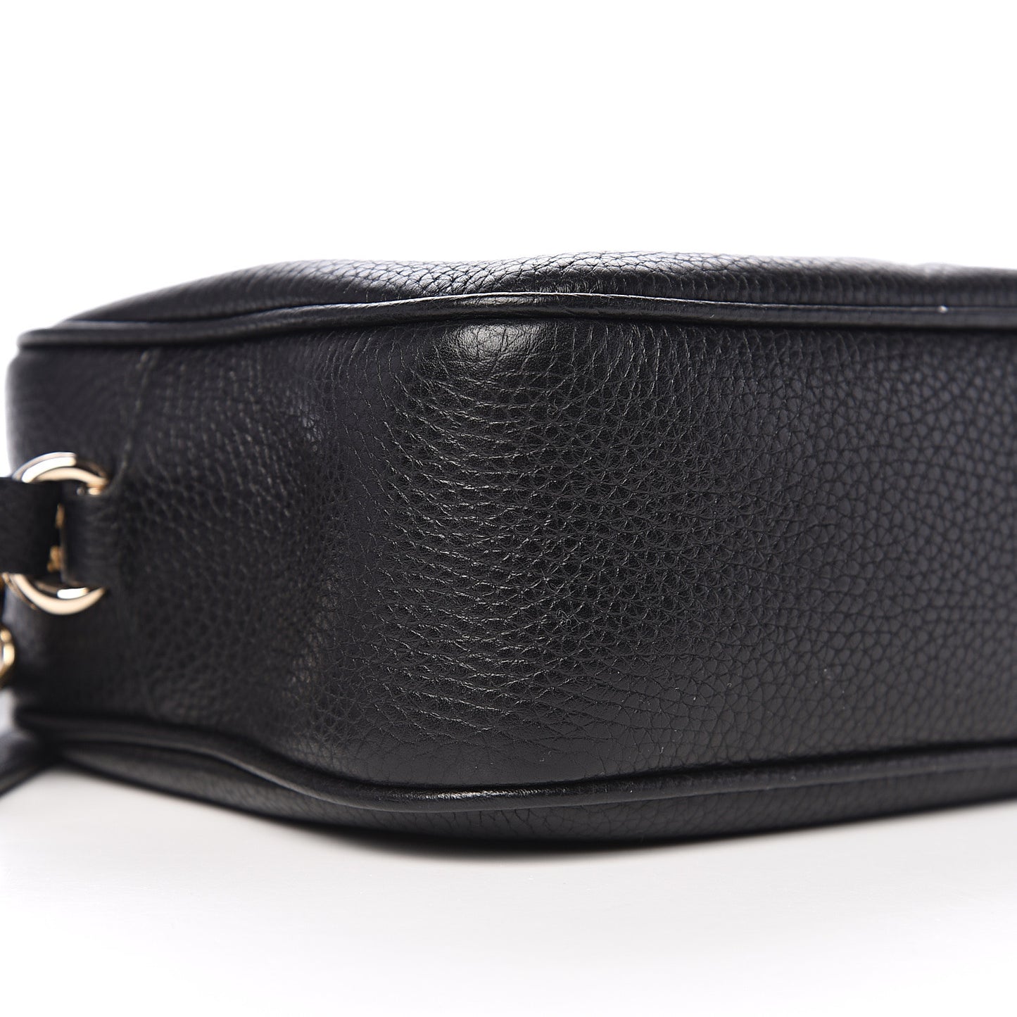 Pebbled Calfskin Small Soho Disco Bag Black
