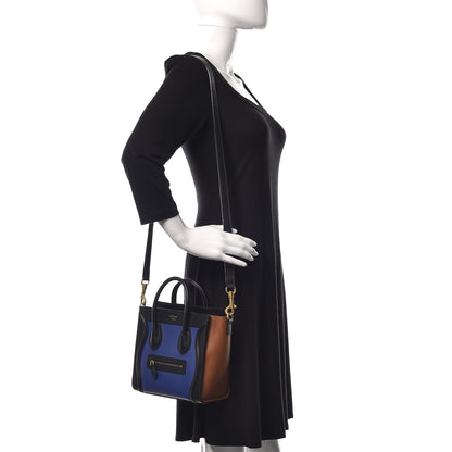 Celine Smooth Drummed Calfskin Nano Tri-Color Luggage Indigo 2 of 8