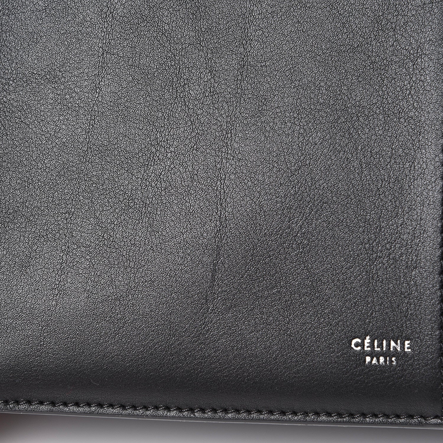 Celine Supple Natural Calfskin Tri-Fold Clutch Black 13 of 13
