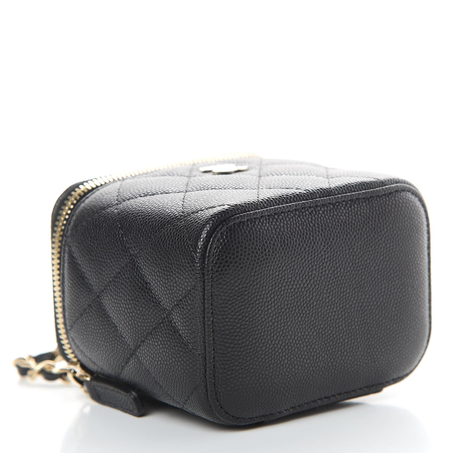 Chanel Caviar Quilted Mini Vanity Case With Chain Black 4 of 11