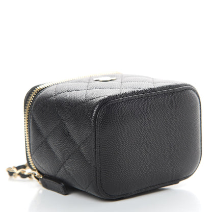 Chanel Caviar Quilted Mini Vanity Case With Chain Black 4 of 11