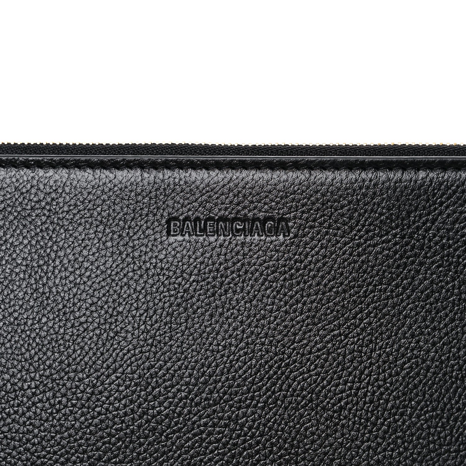 Balenciaga Calfskin Logo Medium Cash Pouch With Handle Black White 8 of 9