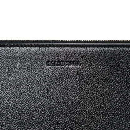 Balenciaga Calfskin Logo Medium Cash Pouch With Handle Black White 8 of 9