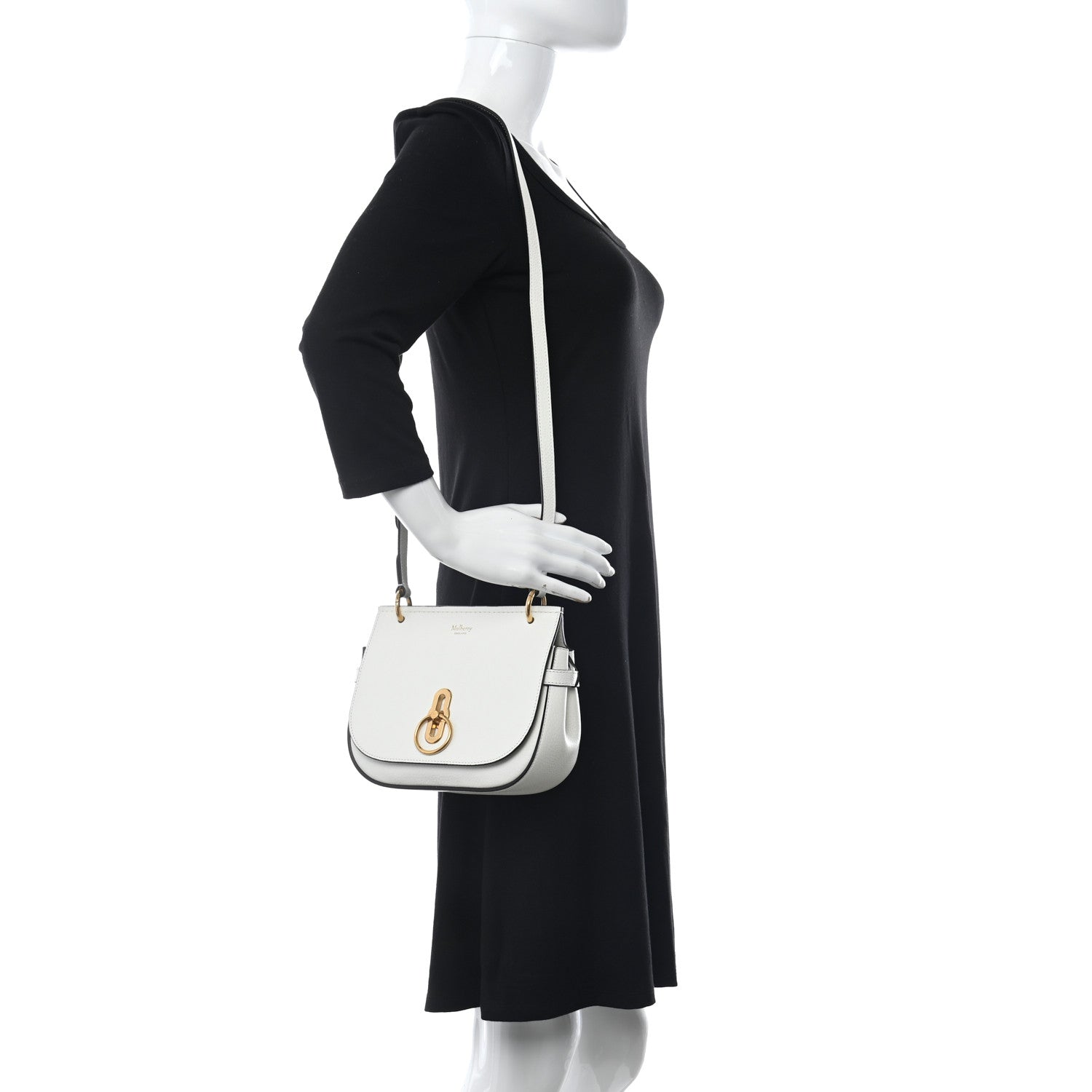 Mulberry Small Classic Grain Calfskin Small Amberley Satchel White 2 of 10