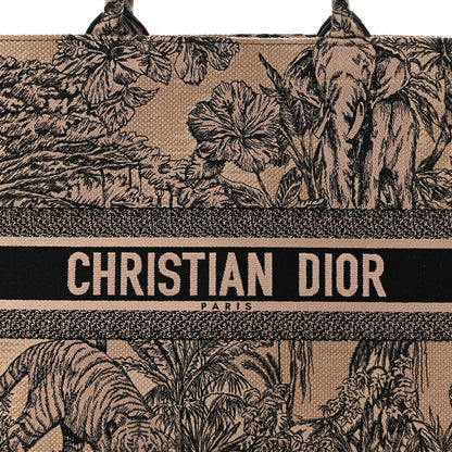 Christian Dior Canvas Embroidered Large Dioriviera Toile De Jouy Book Tote Black 8 of 10