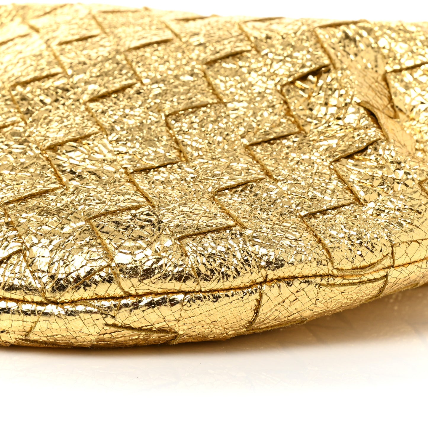 Metallic Nappa Intrecciato Mini Jodie Gold