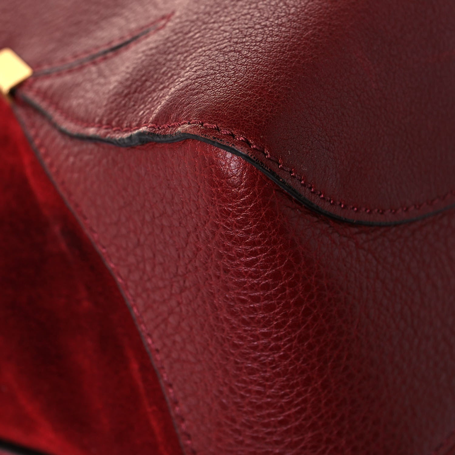 Chloe Suede Calfskin Medium Owen Bucket Bag Sienna Red 9 of 19