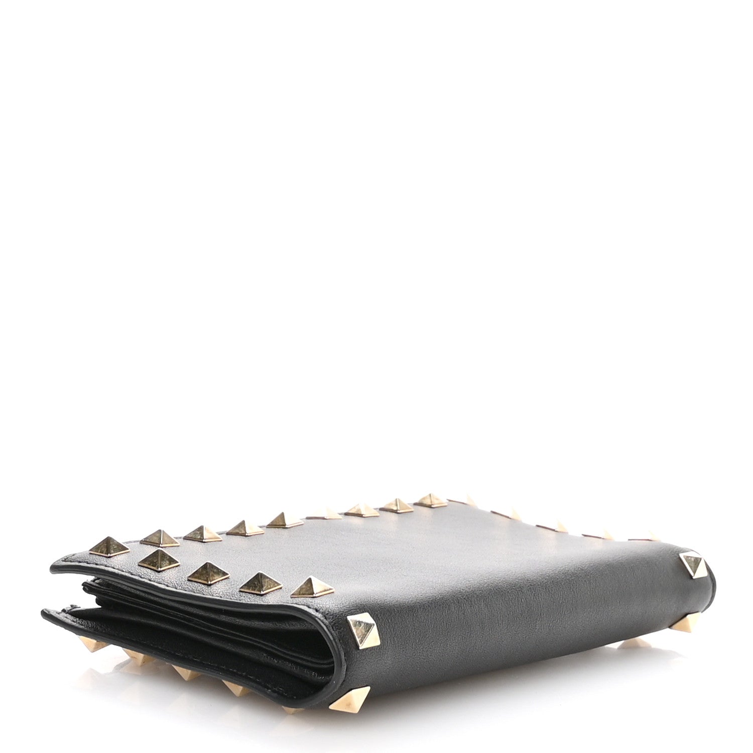VALENTINIO ウォレット Valentino Garavani Calfskin Rockstud Continental Wallet Black