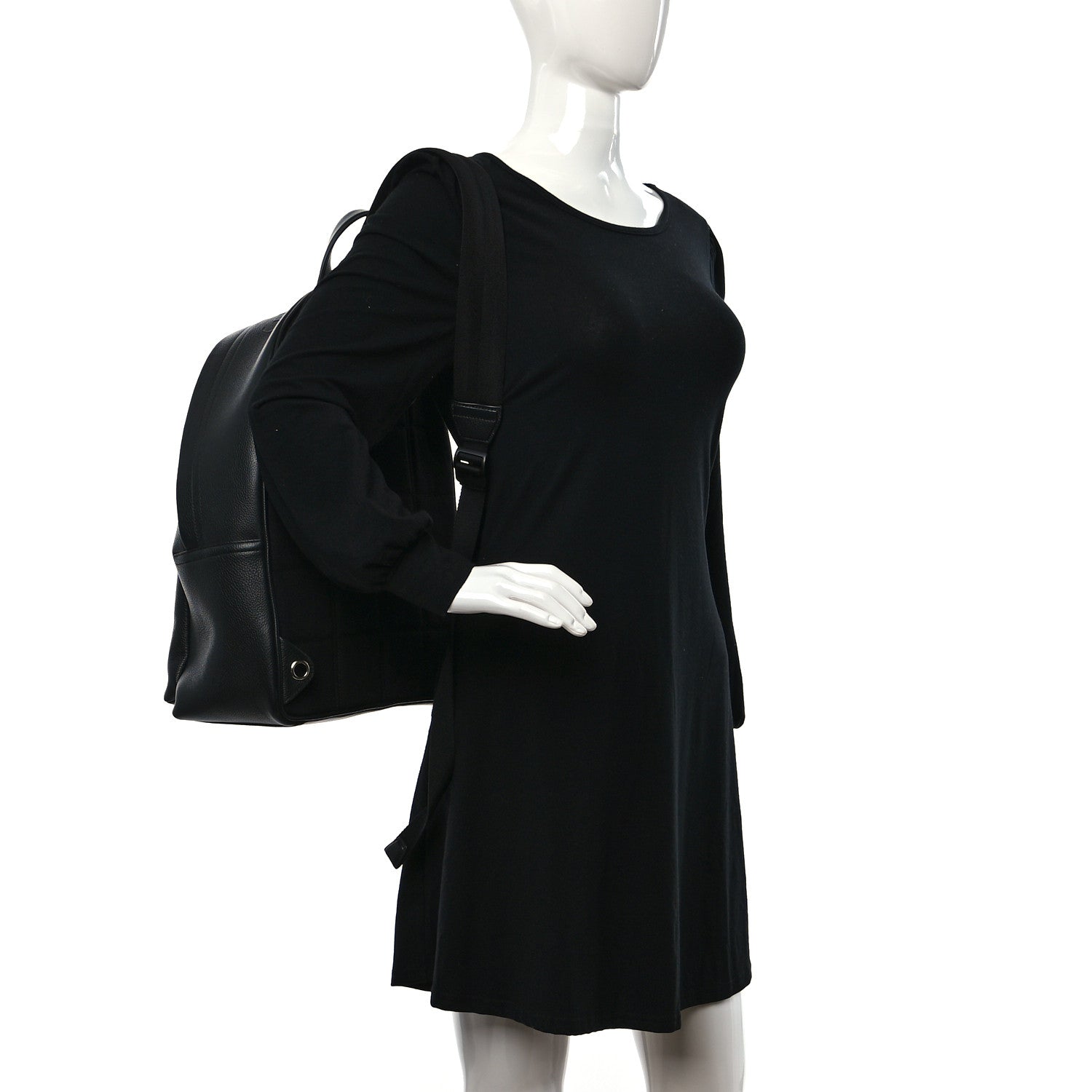 Mulberry Grain Calfskin Zipped Backpack Black 2 of 10